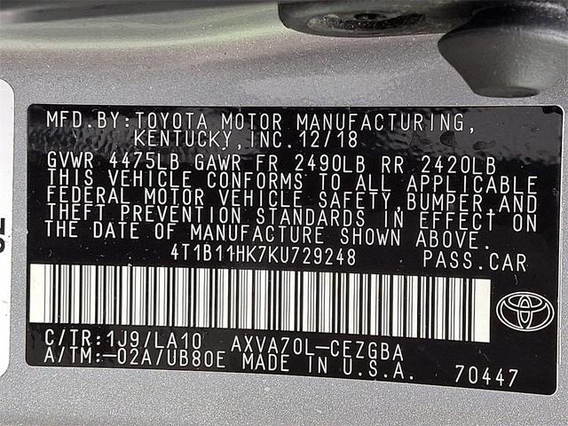 Photo of 2019 Celestial Silver Metallic Toyota Camry