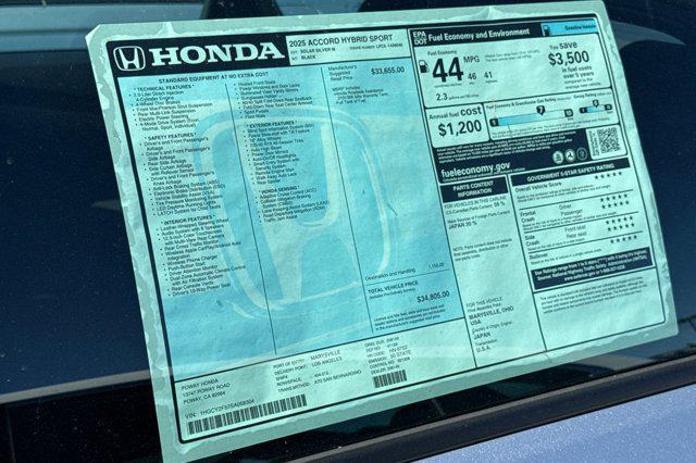 Photo of 2025 Solar Silver Metallic Honda Accord Hybrid