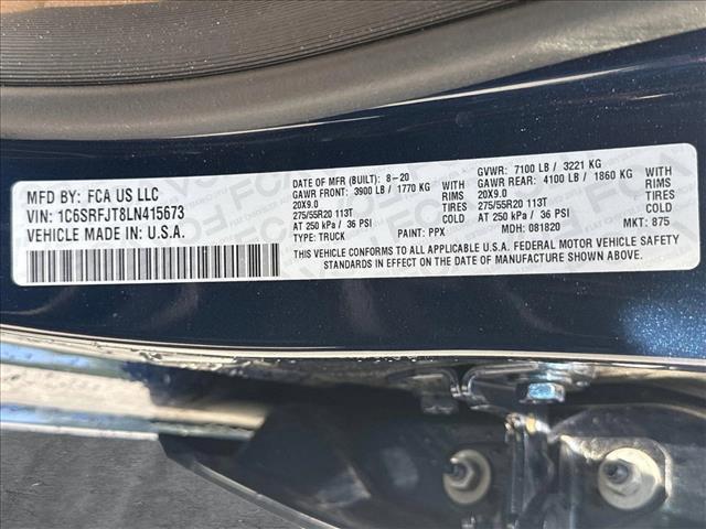 Photo of 2020 Patriot Blue Pearlcoat RAM 1500