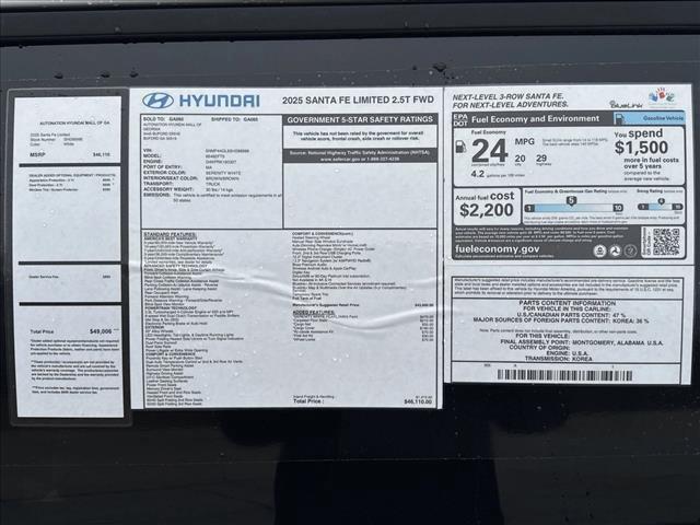 Photo of 2025 Serenity White Hyundai SANTA FE