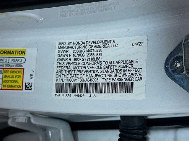 Photo of 2022 Platinum White Pearl Honda Accord