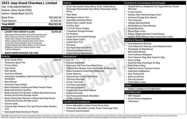 Photo of 2023 Silver Zynith Jeep Grand Cherokee L
