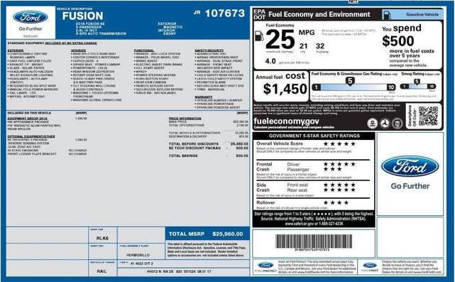 Photo of 2018 Magnetic Metallic Ford Fusion