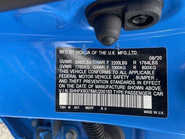 Photo of 2021 Boost Blue Pearl Honda Civic Type R
