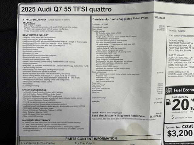 Photo of 2025 Mythos Black Metallic Audi Q7