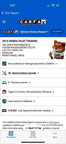 Photo of 2014 Alabaster Silver Metallic Honda Pilot