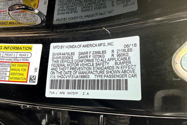 Photo of 2018 Crystal Black Pearl Honda Accord