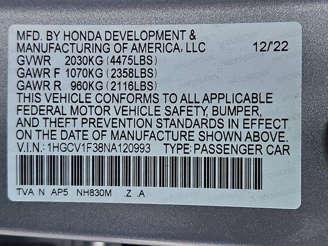 Photo of 2022 Lunar Silver Metallic Honda Accord