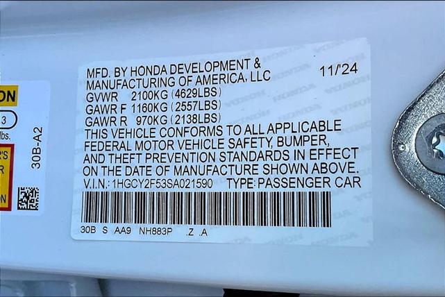 Photo of 2025 White Honda Accord Hybrid