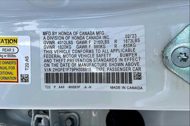 Photo of 2023 Platinum White Pearl Honda Civic
