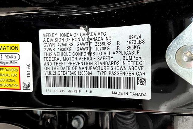 Photo of 2025 Crystal Black Pearl Honda Civic Hybrid
