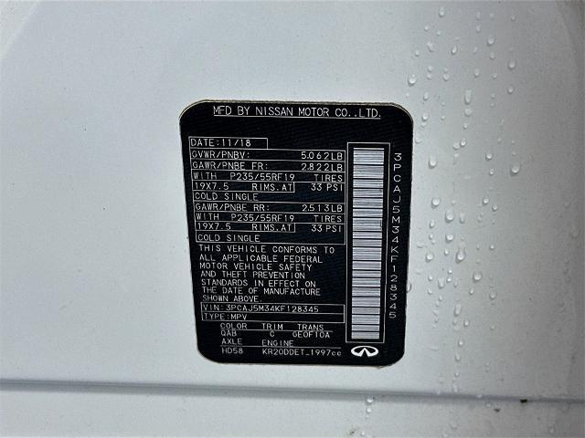 Photo of 2019 Majestic White INFINITI QX50