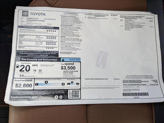 Photo of 2025 Midnight Black Metallic Toyota Tundra Hybrid