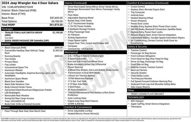 Photo of 2024 Black Clearcoat Jeep Wrangler 4xe