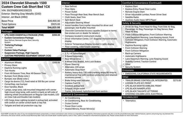 Photo of 2024 Sterling Gray Metallic Chevrolet Silverado 1500