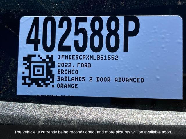 Photo of 2022 Orange Metallic Ford Bronco