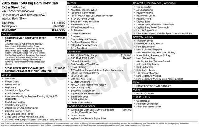 Photo of 2025 Bright White Clearcoat RAM 1500
