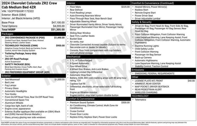 Photo of 2024 Black Chevrolet Colorado