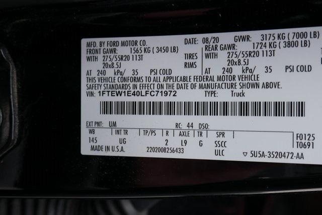 Photo of 2020 Agate Black Metallic Ford F-150