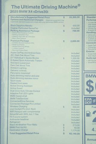 Photo of 2025 Black Sapphire Metallic BMW X4