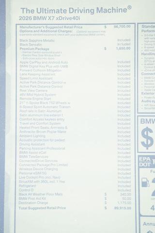 Photo of 2026 Black Sapphire Metallic BMW X7