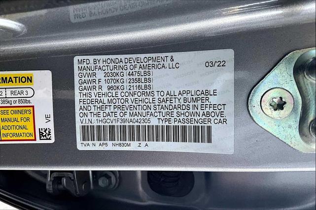 Photo of 2022 Lunar Silver Metallic Honda Accord