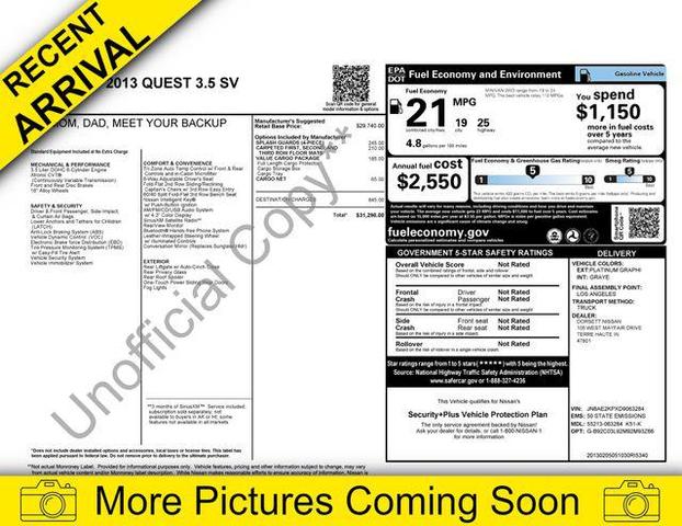 Photo of 2013 Platinum Graphite Metallic Nissan Quest