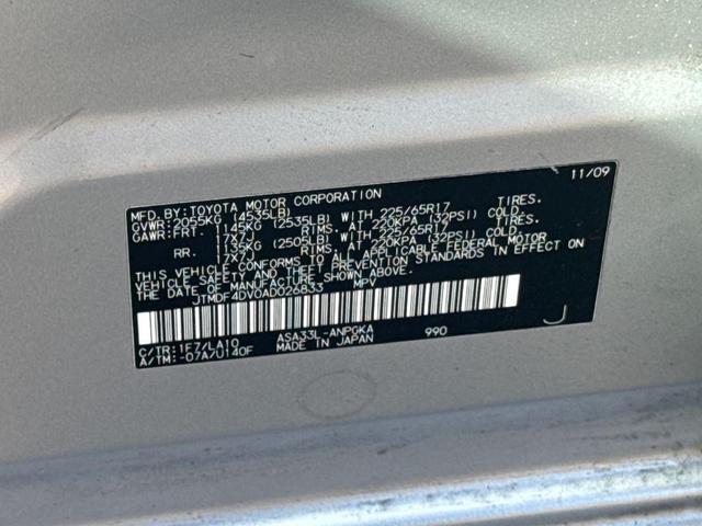 Photo of 2010 Silver Toyota RAV4