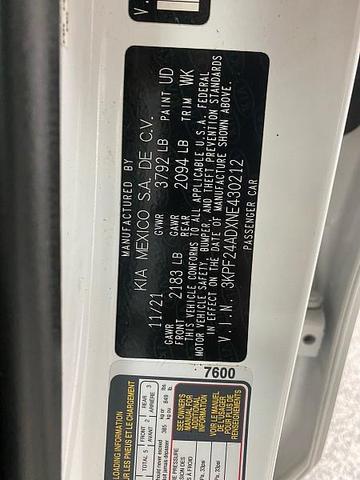 Photo of 2022 Clear White Kia Forte