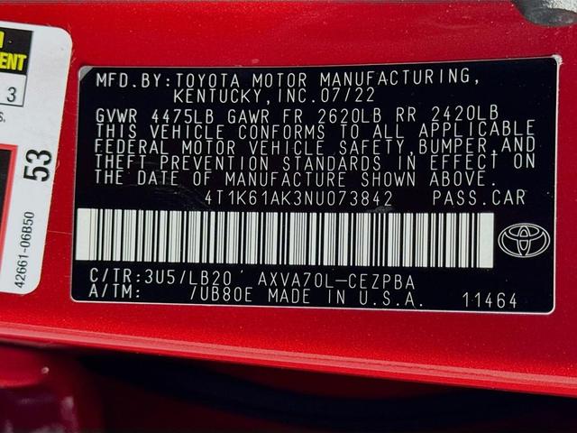 Photo of 2022 RED Toyota Camry