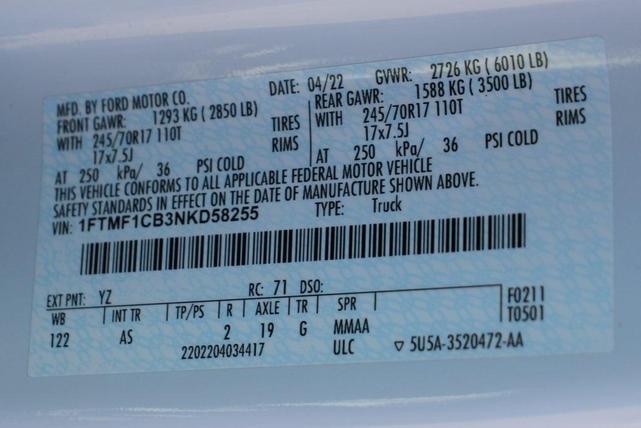 Photo of 2022 Oxford White Ford F-150
