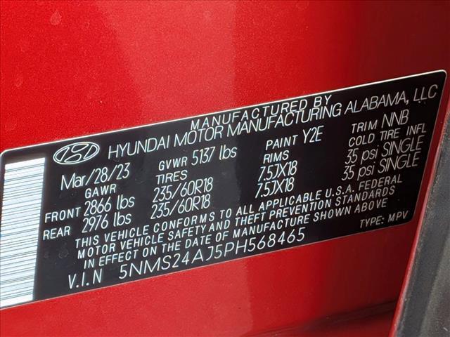 Photo of 2023 Calypso Red Hyundai SANTA FE