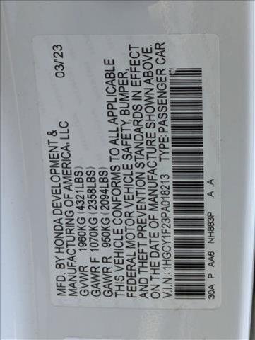 Photo of 2023 Platinum White Pearl Honda Accord