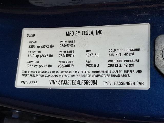 Photo of 2020 Deep Blue Metallic - DBMET Tesla Model 3