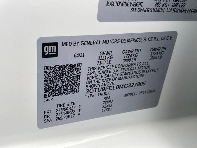 Photo of 2021 White Frost Tricoat GMC Sierra 1500