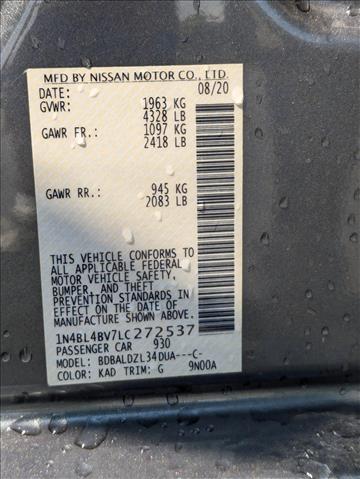 Photo of 2020 Gun Metallic Nissan Altima