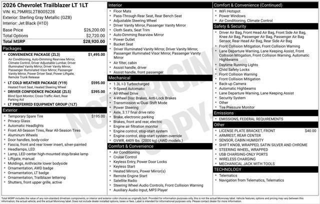 Photo of 2026 Sterling Gray Metallic Chevrolet Trailblazer