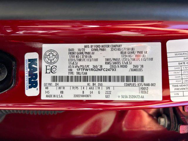 Photo of 2022 Rapid Red Metallic Tinted Clearcoat Ford F-150