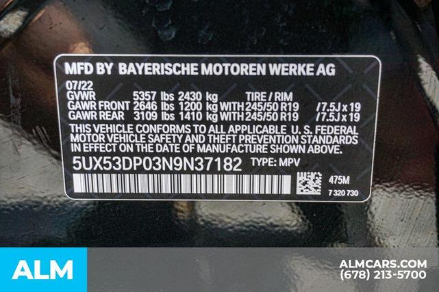 Photo of 2022 Black Sapphire Metallic BMW X3