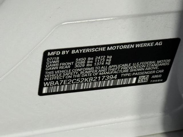 Photo of 2019 Mineral White Metallic BMW 740