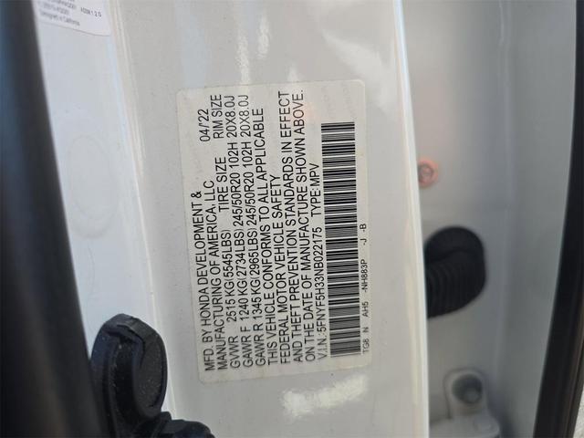 Photo of 2022 Platinum White Pearl Honda Pilot