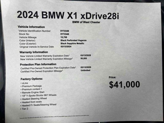 Photo of 2024 Black Sapphire BMW X1