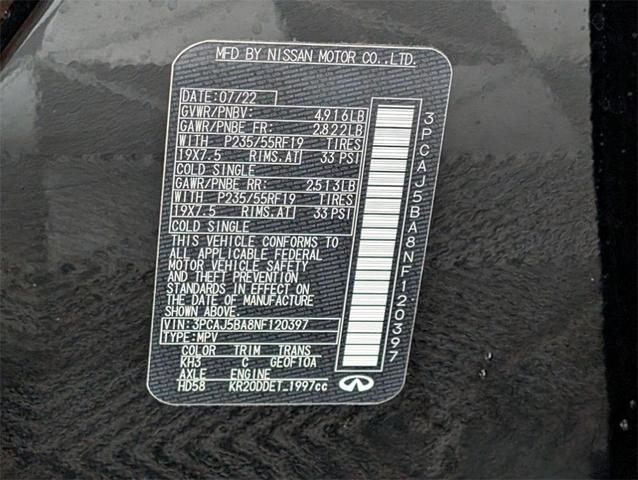 Photo of 2022 Black Obsidian INFINITI QX50