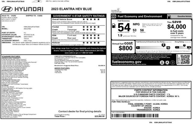 Photo of 2023 Intense Blue Hyundai ELANTRA HEV