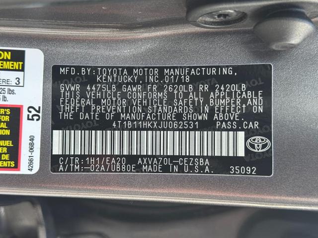 Photo of 2018 Predawn Gray Mica Toyota Camry