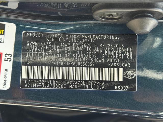 Photo of 2018 Galactic Aqua Toyota Camry