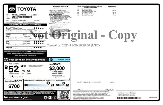Photo of 2022 CELESTITE Toyota Corolla Hybrid