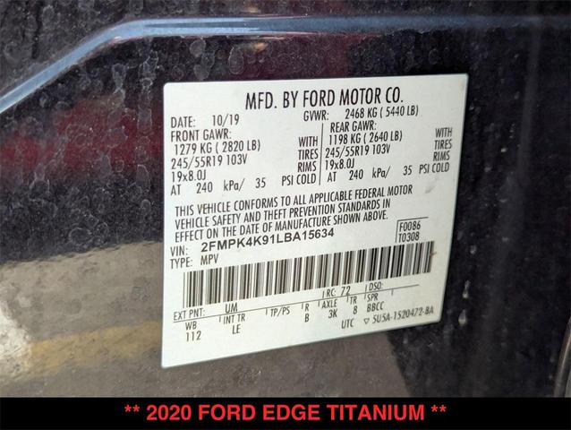 Photo of 2020 Agate Black Ford Edge