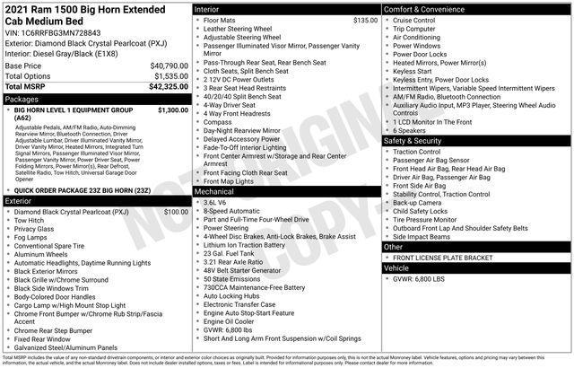 Photo of 2021 Diamond Black RAM 1500