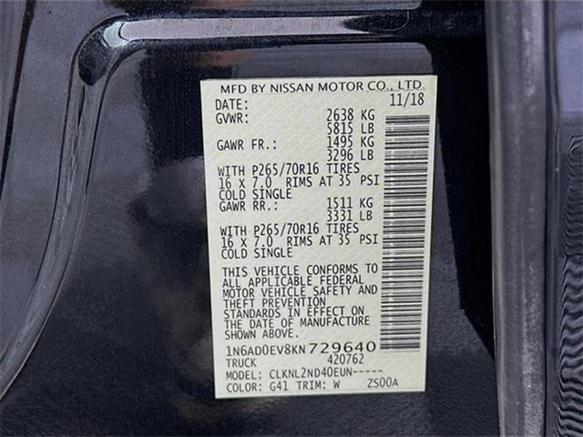 Photo of 2019 Magnetic Black Pearl Nissan Frontier